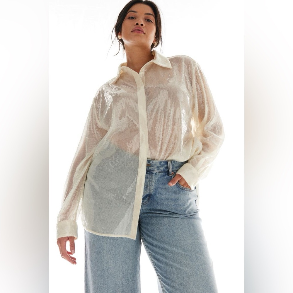 BNWT H&M Oversized Sequin Blouse